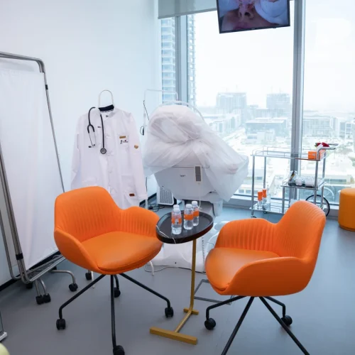 Modern hair transplant treatment room at Padra Clinic, Dubai