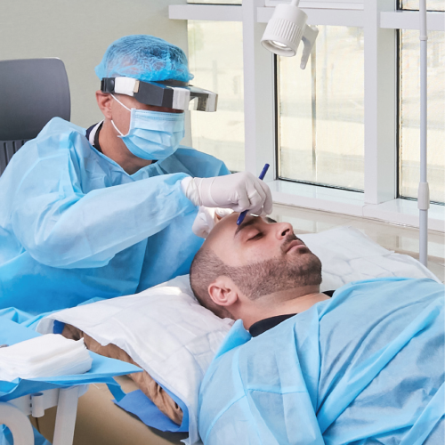 Hair transplant procedure at Alborj Hair Clinic, Al Wasl, Dubai