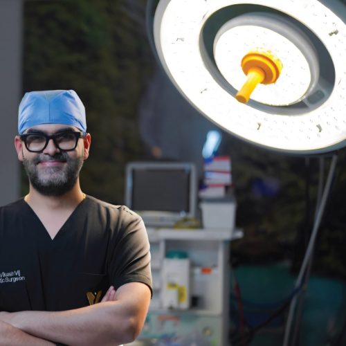 Dr. Vikesh Vij in the operating theatre, Dubai
